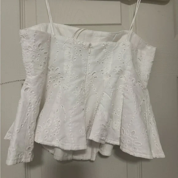 Zara White Eyelet Camisole Top - Picture 2 of 3